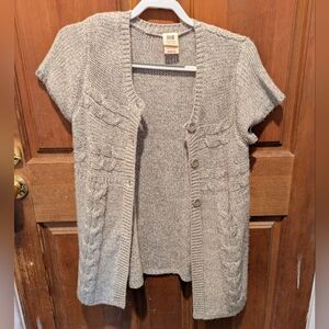 Faded Glory Vintage Cable Knit Boho Acrylic Cream Cardigan Button Sweater M 8/10